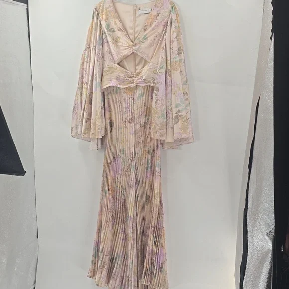 Significant Other Floral Pleated Jumpsuit with Dramatic Sleeves